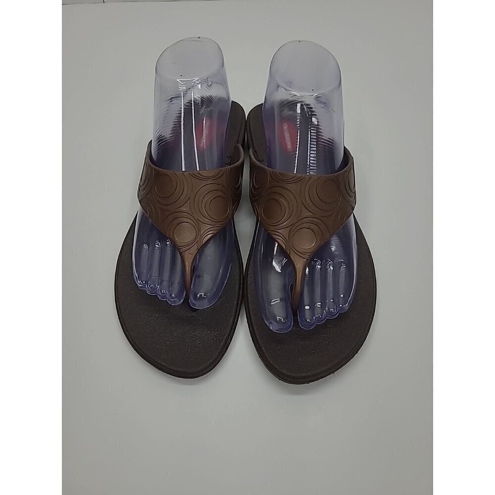 Okabashi Thong Sandals Brown Women's Size Large Made in USA